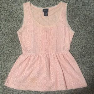 rue21 Lace Peach Tank Top